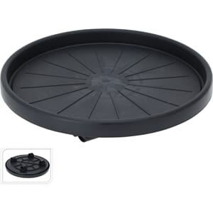 PLAST POTTEUNDERLAG Ø35CM M/HJUL 1/12