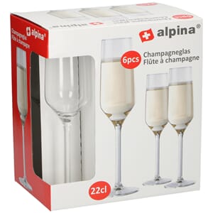 GLASS CHAMPAGNE 6PK 1/4