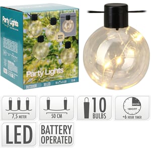 LEDLYS 10 LYS BATTERI PARTY 1/8