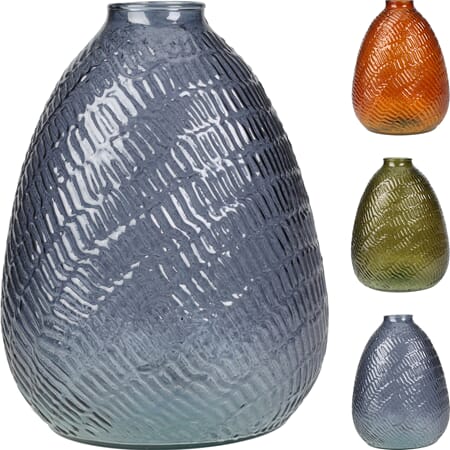 VASE GLASS 22X16CM 3ASS 1/6