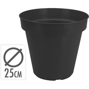 PLAST POTTE 25CM RUND 1/17