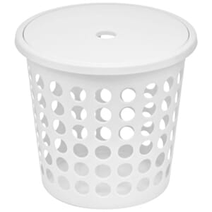 PLAST KLESKURV M/LOKK 1/5 45 L HVIT