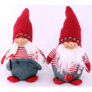 JUL NISSE MED LYS 34CM 2ASS 1/18