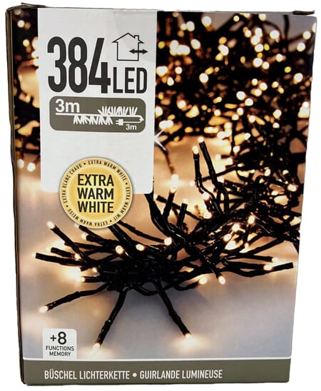 LYS CLOSTERLYS 384LED V.HVIT 1/16