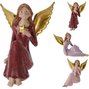 JUL POLY ENGEL 3ASS 10X9CM 1/6/24