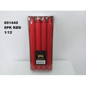LYS STEARIN 8PK RØD 1/12