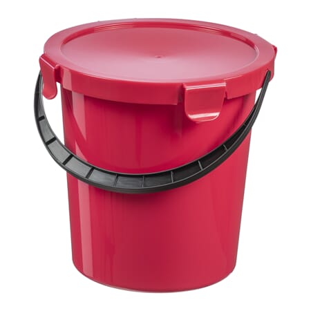 PLAST BØTTE M/LOKK 5L.RØD 1/12