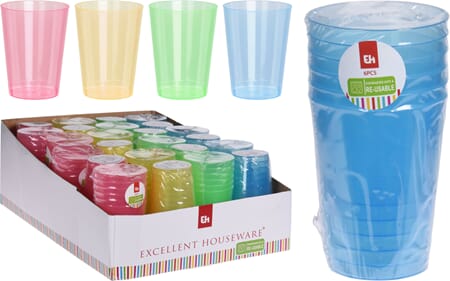 PLAST GLASS 300ML 4PK. DISPL1/24