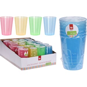 PLAST GLASS 300ML 4PK. DISPL1/24