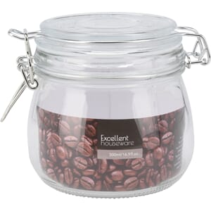 GLASS KRUKKE TETT LOKK 500ML 1/24