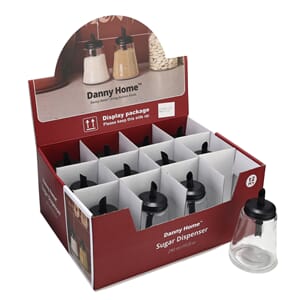 SUKKERSTRØE GLASS 13CM DISPLAY 1/12/72