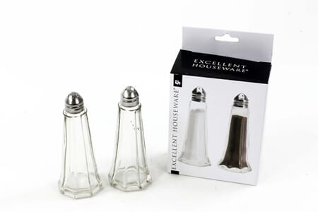 SALT/PEPPER SETT GLASS 1/24