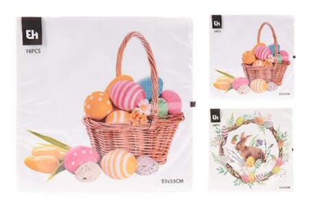 PÅSKE SERVIETT 33X33 ASS 1/40