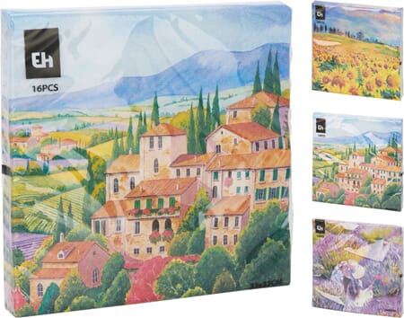 SERVIETT 16PK 3ASS 1/40