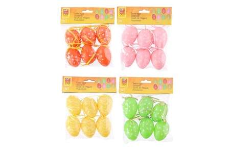 PÅSKE DEKOREGG 6CM 6PK ASS 1/24