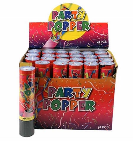 PARTY POPPERS 20CM DISP 1/24/192