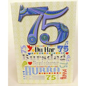 KORT GRAT. 75 ÅR  1/6