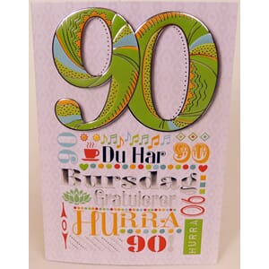 KORT GRAT. 90 ÅR  1/6