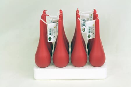 LYS DRÅPE 18cm RØD 1/6